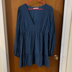 Abercrombie V Neck Long Sleeve Flowy Peasant Dress